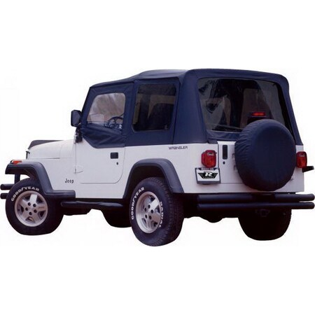 Rampage 92-95 WRANGLER TINTED WINDOWS BLACK DENIM COMPLETE REPL SOFT TOP KIT W 68215